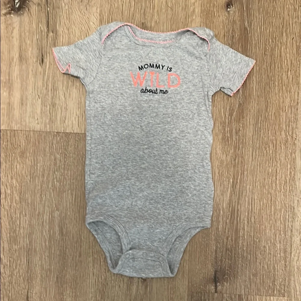 Carter’s Gray Baby Onesie with Pink Accents